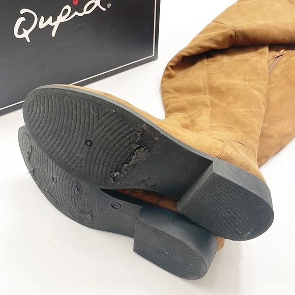 Qupid Zion tie back boots in coffee - Picture 9 of 10